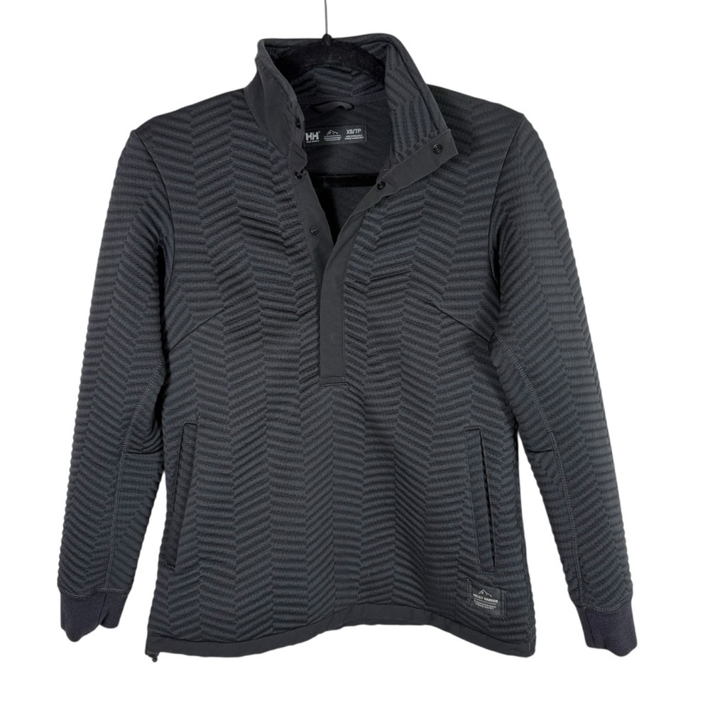 Helly Hansen Lillo Snap Pullover Sweater Charcoal Gray Sz XS